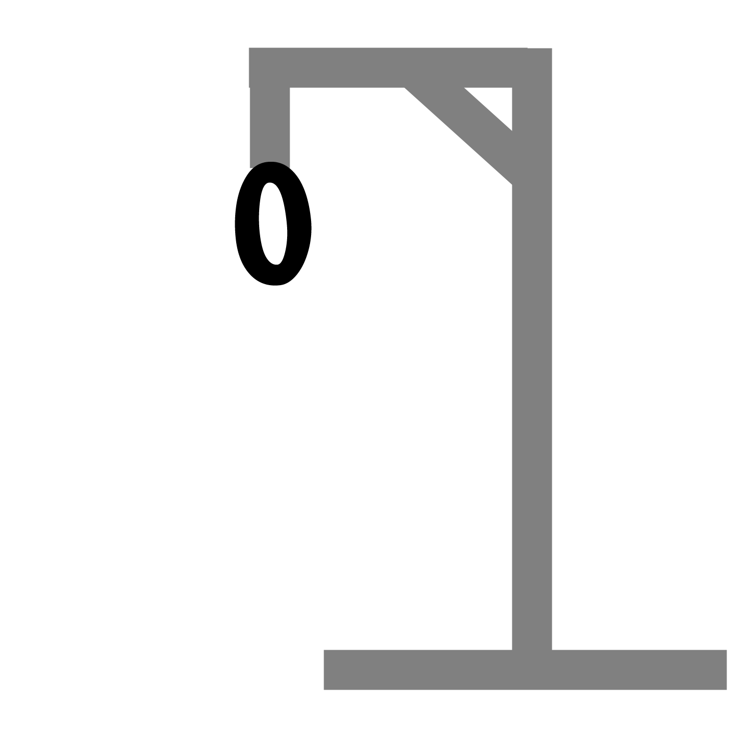 Hangman gallows with head