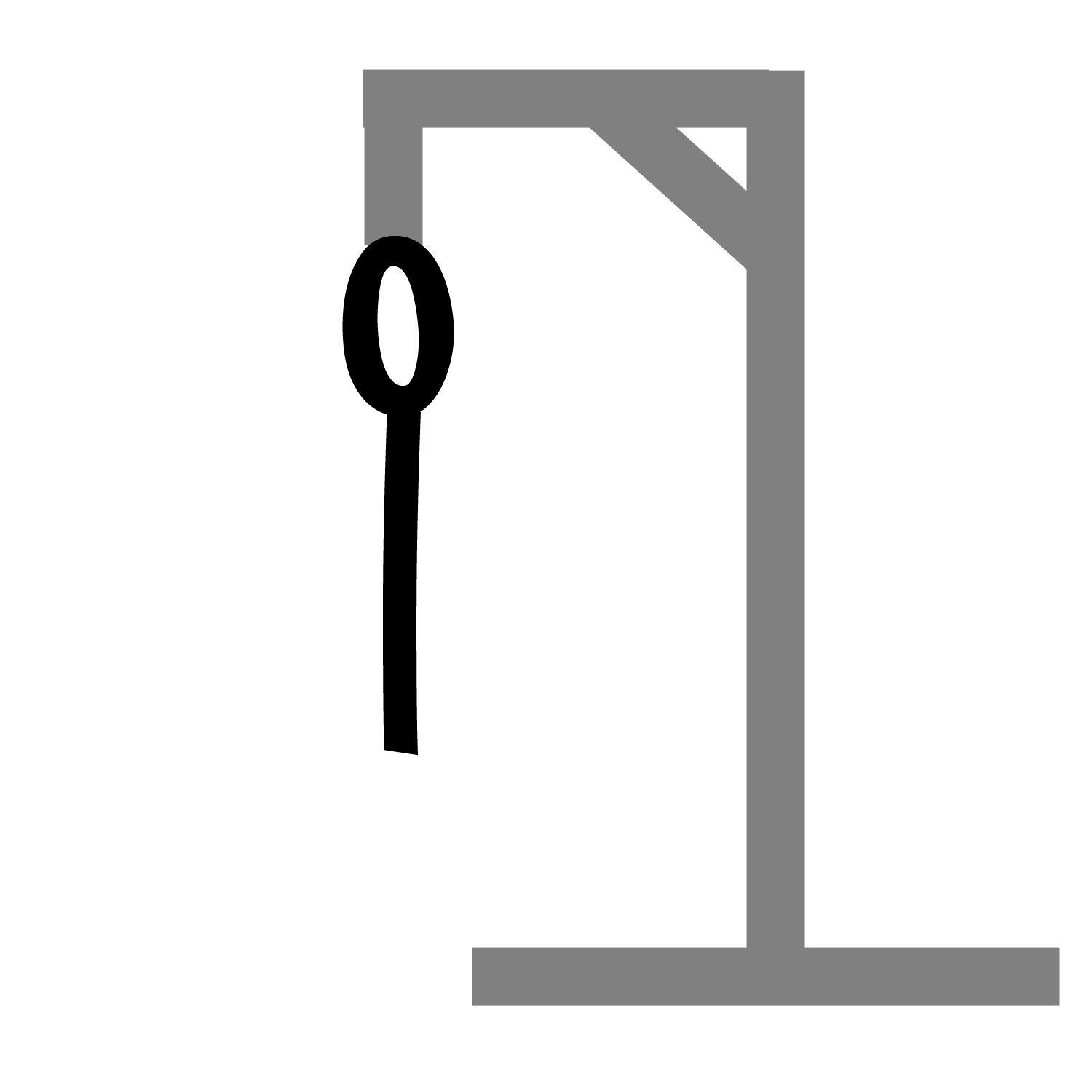 Hangman gallows with head and body