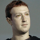 Selection for 'Lizard'. Altered image of Mark Zuckerberg as a reptilian. 