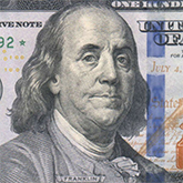 Selection for 'Paper'. Image of Benjamin Franklin on the $100 bill. 